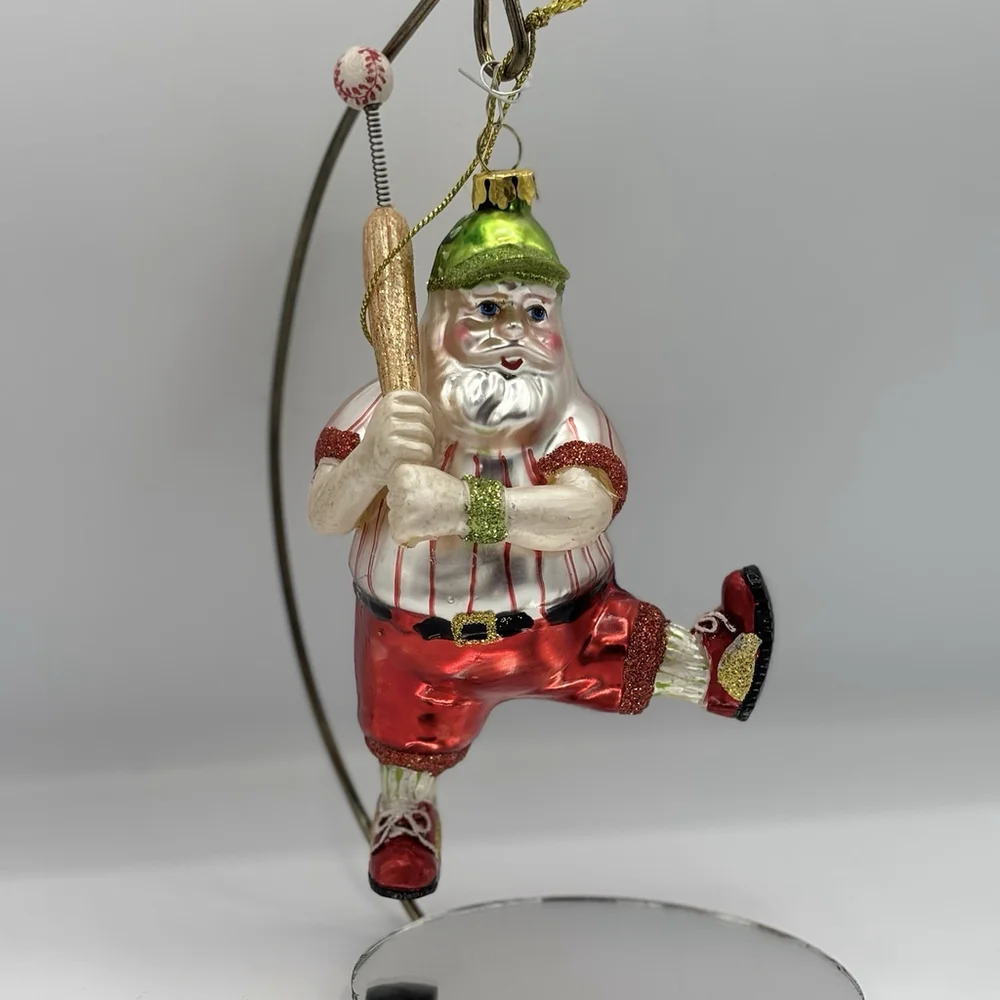 NY Yankees MLB Christmas Ornament Lot 5 Glass Santa Bear Jersey Baseball Decor